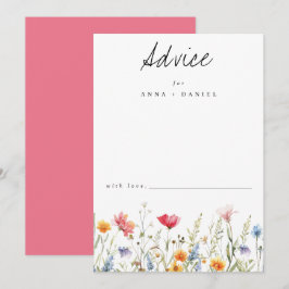 Watercolor Wildblomma Bröllop Rådkort