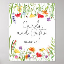 Watercolor Wildblomma Cards and Gifts Poster