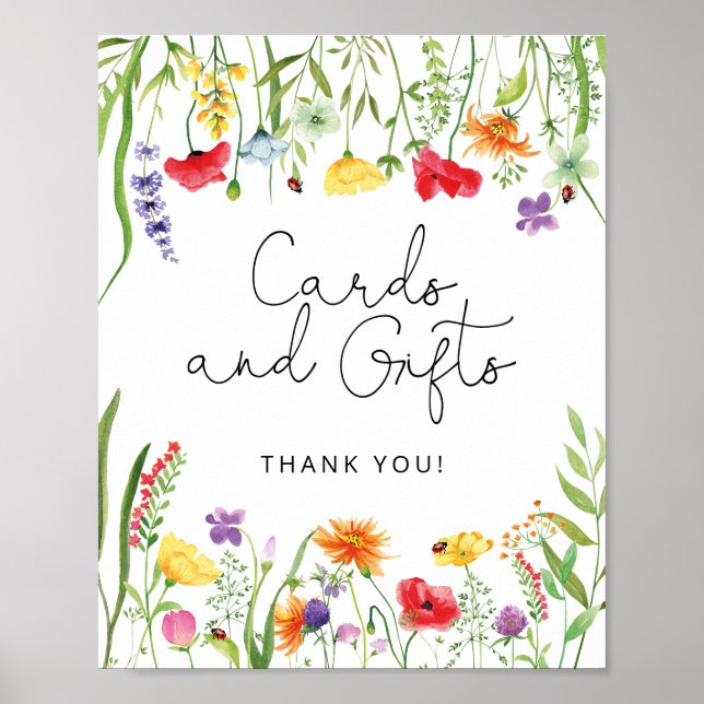 Watercolor Wildblomma Cards and Gifts Poster (Framsidan)