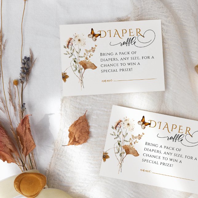 Watercolor Wildblomma Fall Baby Shower-diken Tilläggskort (Skapare uppladdad)
