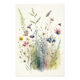Watercolor Wildblomma Fototryck