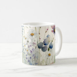 Watercolor Wildblomma Kaffemugg
