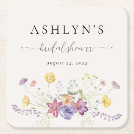 Watercolor Wildblomma Möhippa Papper Underlägg