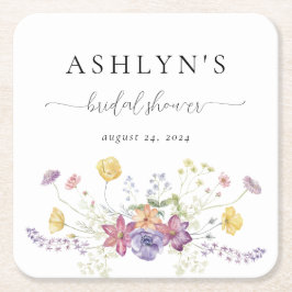 Watercolor Wildblomma Möhippa Papper Underlägg