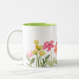 Watercolor Wildblomma Mugg