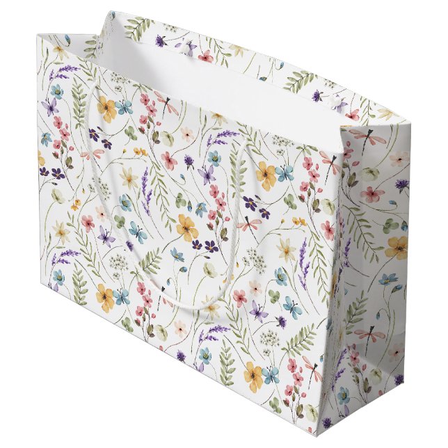 Watercolor Wildblomma och Butterflies Mönster (Baksidan Vinklad)