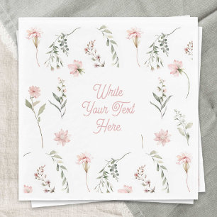 Watercolor Wildblomma och greenery all-tillfälle Pappersservett