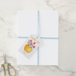 Watercolor Wildblomma on Pot-Tack Presentetikett