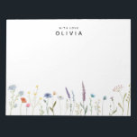 Watercolor Wildblomma Personlig with Kärlek Anteckningsblock<br><div class="desc">Fin vattenfärgssnäcka anteckningsblock anpassar helt enkelt namn.</div>
