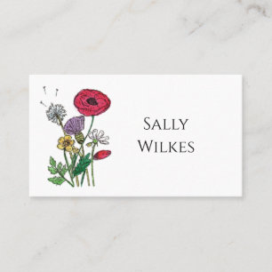 Watercolor Wildblomma Placeringskort