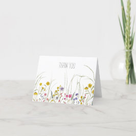 Watercolor Wildblomma - Tack för ditt kort - Blank