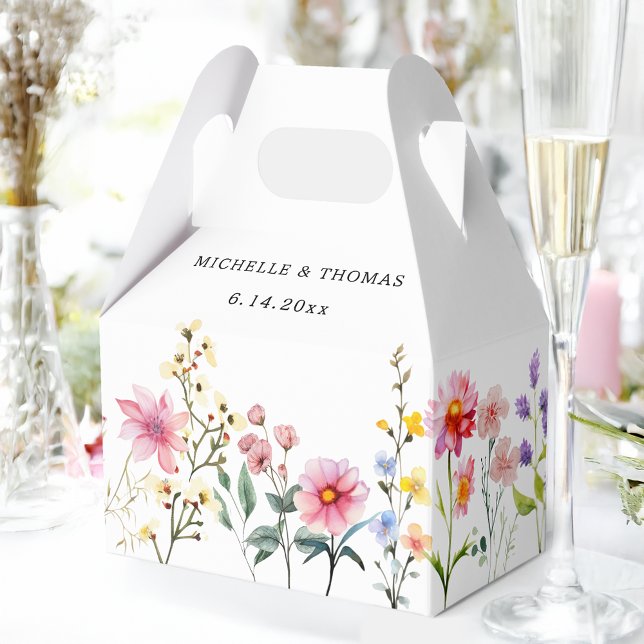 Watercolor Wildblomma Vår Sommar Bröllop Presentaskar (Skapare uppladdad)