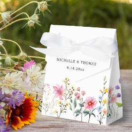 Watercolor Wildblomma Vår Sommar Bröllop Presentaskar