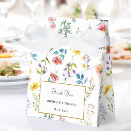Watercolor Wildblomma Vår Sommar Bröllop Presentaskar