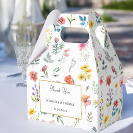 Watercolor Wildblomma Vår Sommar Bröllop Presentaskar