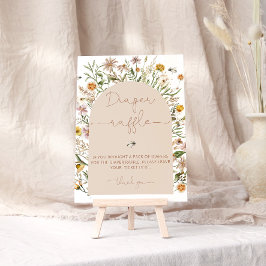 Watercolor WildblommBaby Shower Diaper Raffle Poster