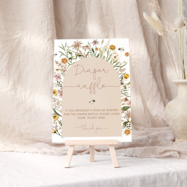 Watercolor WildblommBaby Shower Diaper Raffle Poster (Skapare uppladdad)