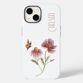 Watercolor WildblommBlommigt Butterfly Namn