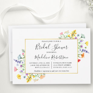 Watercolor WildblommCalligraphy Möhippa Inbjudningar