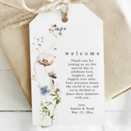 Watercolor Wildblomme Bröllop Welcome Gift Märkre Presentetikett