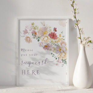 Watercolor Wildblomme Lila Vår Möhippa recept Poster