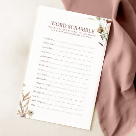 Watercolor Wildblomme Möhippa Ord Scramble Game