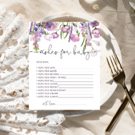 Watercolor Wildblomme Önskemål för Baby Card