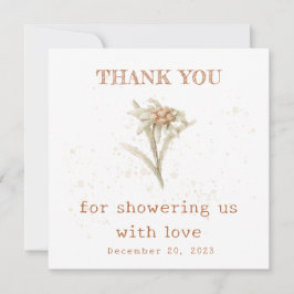 Watercolor WildblommEdelweiss Tack Kort