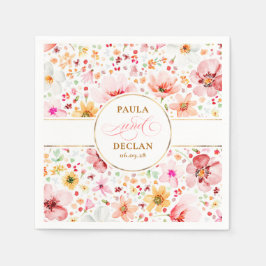  Watercolor WildblommElegant Boho Bröllop Pappersservett