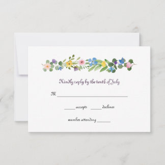 Watercolor Wildblommes OSA Responcard