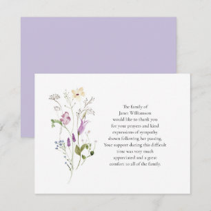 Watercolor WildblommFuneral Lavender Tack Kort