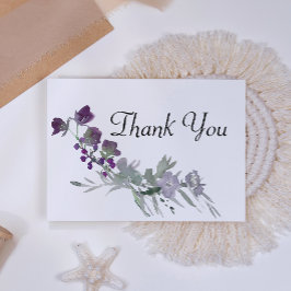 Watercolor WildblommLavender Tack Kort