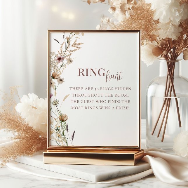 Watercolor WildblommMöhippa Ring Hunt Game Poster (Skapare uppladdad)