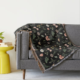 Watercolor WildblommMönster Filt