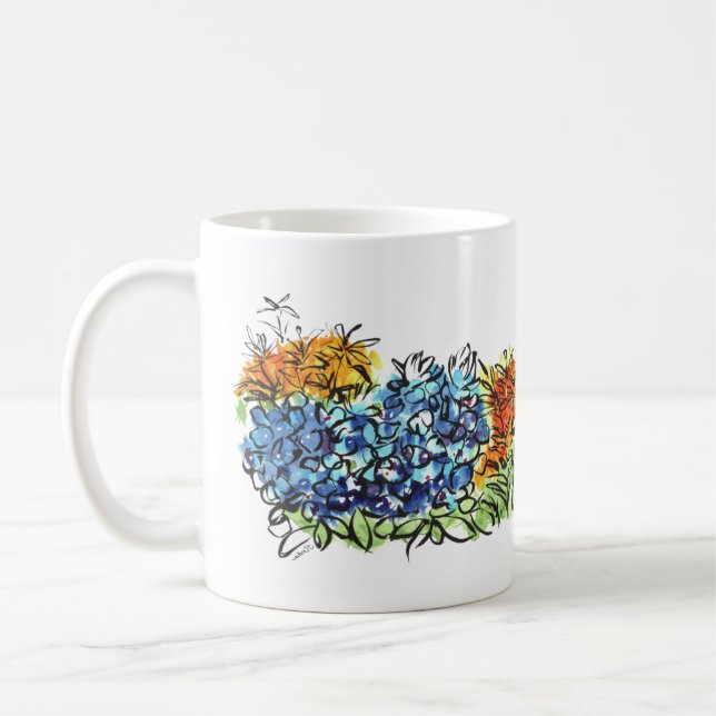 Watercolor WildblommMugg Kaffemugg (Vänster)