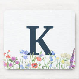 Watercolor Wildblommonogram Musmatta