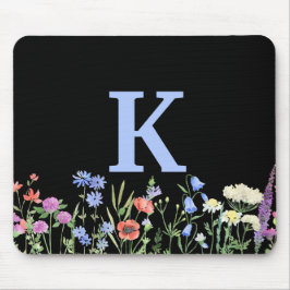 Watercolor Wildblommonogram Musmatta