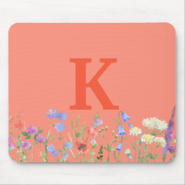 Watercolor Wildblommonogram Musmatta