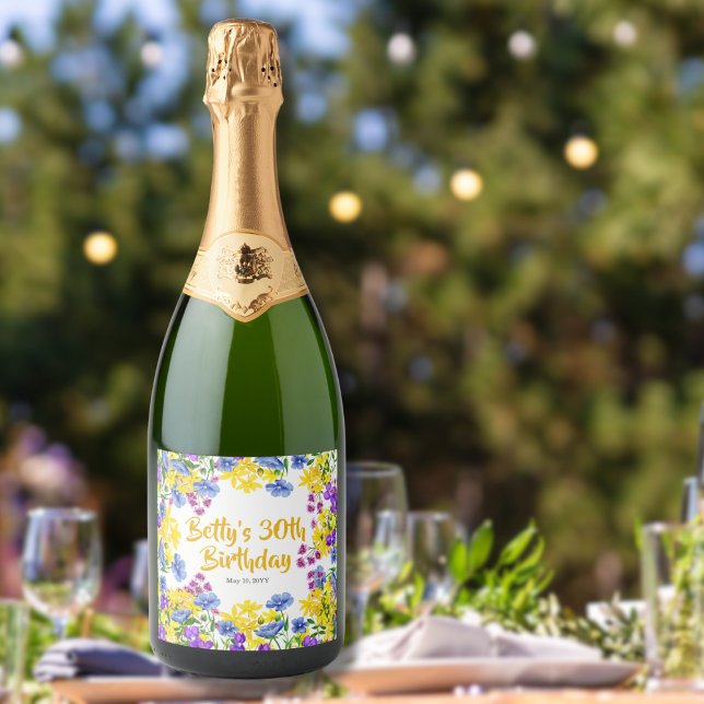 Watercolor Wildblommor 30års födelsedag Party (Skapare uppladdad)