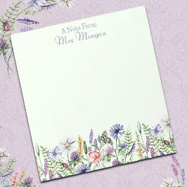 Watercolor Wildblommor, A Note from Teacher. Anteckningsblock