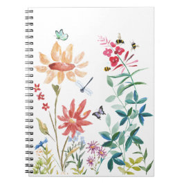 Watercolor Wildblommor Anteckningsbok