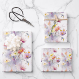 Watercolor Wildblommor Blommigt Elegant