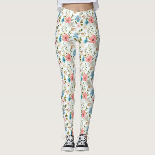 Watercolor Wildblommor, Blommönster-67676 Leggings