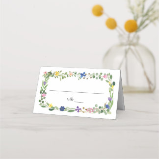 Watercolor Wildblommor Bord Place-kort Placeringskort