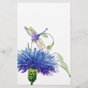 Watercolor Wildblommor Brevpapper