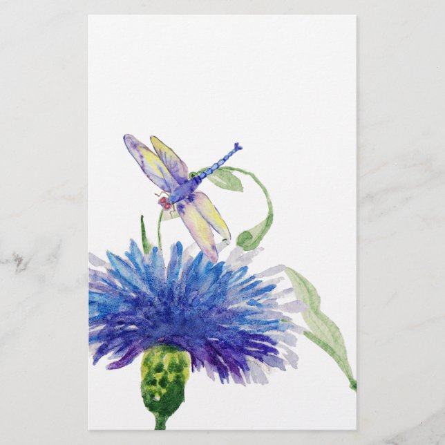 Watercolor Wildblommor Brevpapper (Framsida)