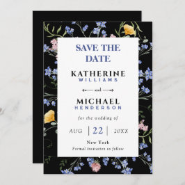 Watercolor wildblommor, Bröllop Spara Datumet