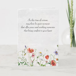 Watercolor Wildblommor for Sympathy Kort