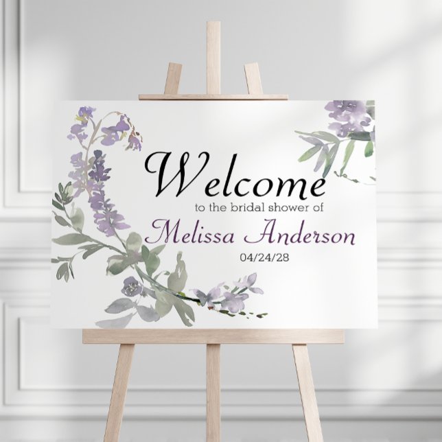 Watercolor Wildblommor Lavender Shower Poster (Skapare uppladdad)