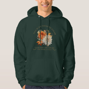 Watercolor wildblommor löv faller höstcitat hoodie
